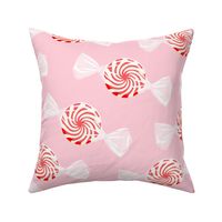 (jumbo) peppermint candy - red on pink