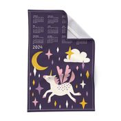 Unicorn calendar 2024 purple