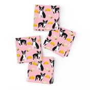 Boston Terrier tacos food dog breed cute pet fabric pink