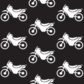 White on Black Dirtbike