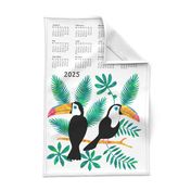 Toucan Jungle tea towel calendar 2024 white