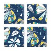 Fractal Flutter - Navy Dreams Jumbo Scale