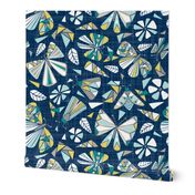 Fractal Flutter - Navy Dreams Large Scale