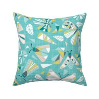 Fractal Flutter - Aqua Blush Large Scale