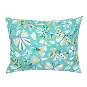 Fractal Flutter - Aqua Blush Large Scale