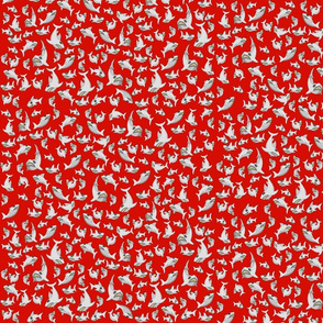 Shark sketches tile red