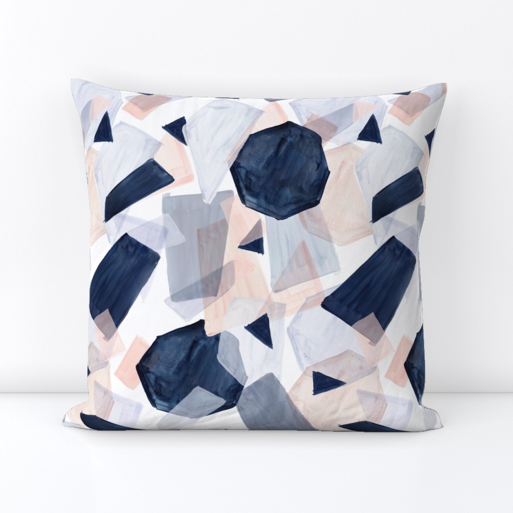 geo shapes navy blush