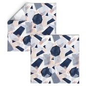 geo shapes navy blush