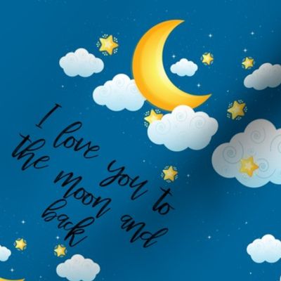 I love you to the moon and back blue