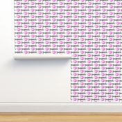 smooch - hot pink and black on white- kissy lips fabric