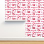 smooch - dark pink - kissy lips fabric