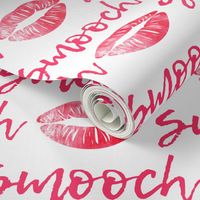 smooch - dark pink - kissy lips fabric