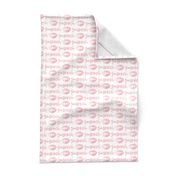 smooch - pink - kissy lips fabric