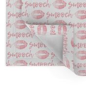 smooch - pink - kissy lips fabric