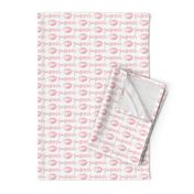 smooch - pink - kissy lips fabric