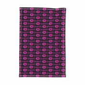 smooch - hot pink and black - kissy lips fabric