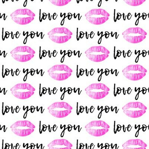 love you - black & hot pink - kiss