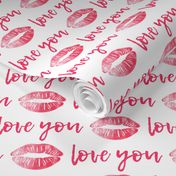 love you - dark pink - kiss