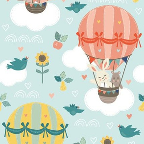Up and Away - Pets in Hot Air Balloons