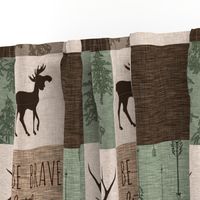 Be Brave Quilt - green and brown - little one - woodland