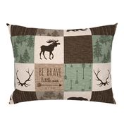 Be Brave Quilt - green and brown - little one - woodland