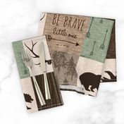 Be Brave Quilt - green and brown - little one - woodland