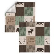 Be Brave Quilt - green and brown - little one - woodland