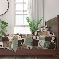 Be Brave Quilt - green and brown - little one - woodland