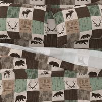 Be Brave Quilt - green and brown - little one - woodland