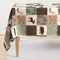 Be Brave Quilt - green and brown - little one - woodland