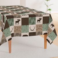 Be Brave Quilt - green and brown - little one - woodland