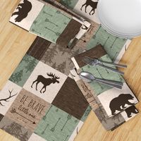 Be Brave Quilt - green and brown - little one - woodland