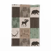 Be Brave Quilt - green and brown - little one - woodland