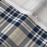 (small scale) fall plaid || navy, tan, white