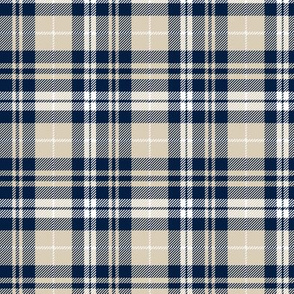 Navy And Tan Plaid Fabric, Wallpaper and Home Decor | Spoonflower