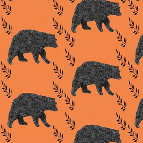 maine black bear on orange
