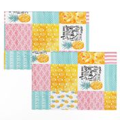 Watercolor Pineapple - Wholecloth Cheater Quilt Rotated