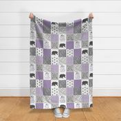 To The Mountains - Wholecloth Cheater Quilt - Purple