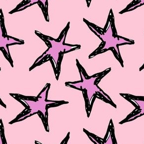 Pink Blush Grunge Stars