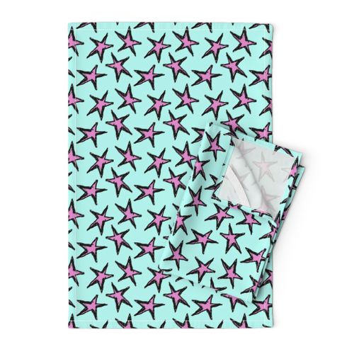 Grunge Stars Ocean Blue/Pink