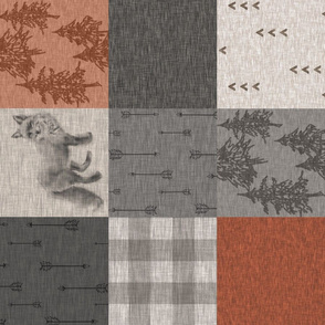 Red Fox Forest - rust and dark grey