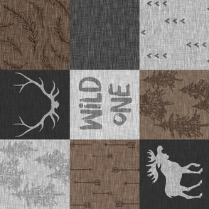 Wild One Quilt - brown and grey