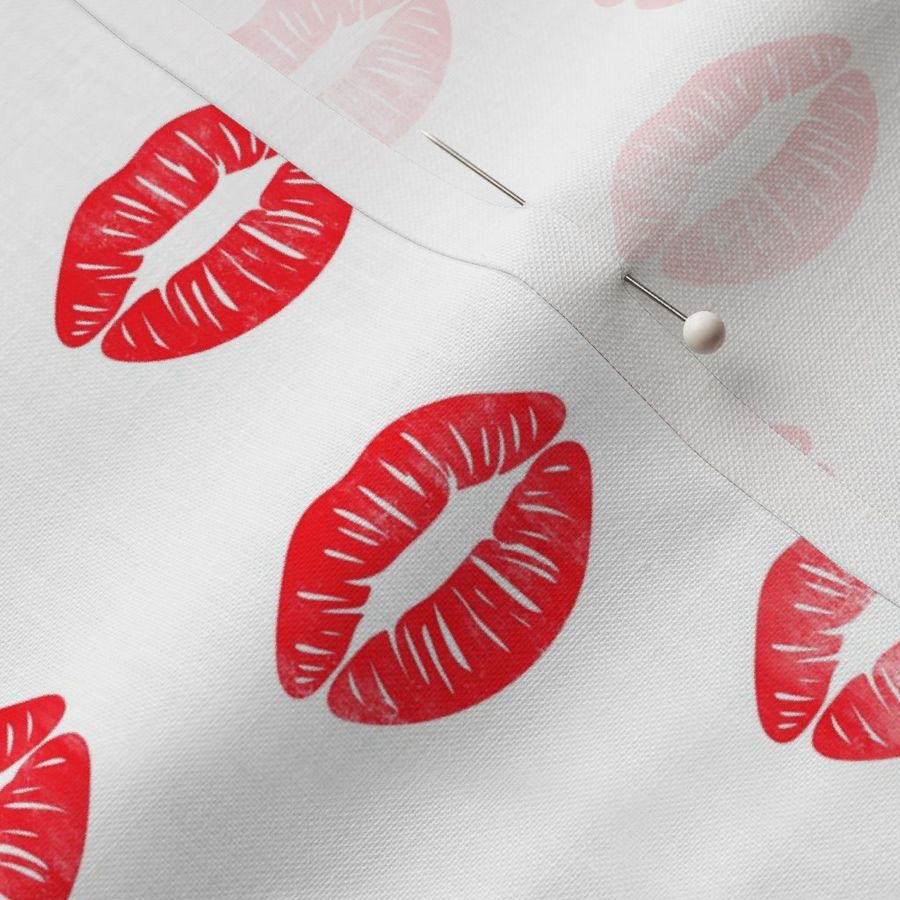 smooches - kisses - red | Spoonflower