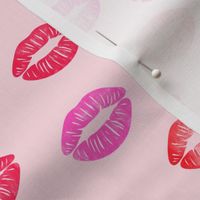 smooches - kisses - multi pink on pink