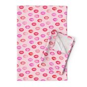 smooches - kisses - multi pink on pink