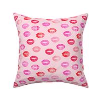 smooches - kisses - multi pink on pink