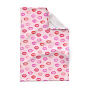 smooches - kisses - multi pink on pink