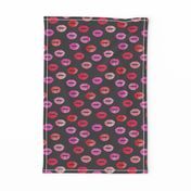 smooches - kisses - multi pink on grey