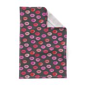 smooches - kisses - multi pink on grey