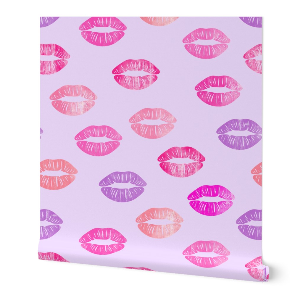 smooches - kisses - multi on purple